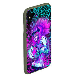 Чехол iPhone XS Max матовый KDA NEON DRAGON LEAGUE OF LEGENDS, НЕОНОВЫЕ БРЫЗГИ, цвет: 3D-темно-зеленый — фото 2