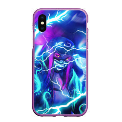 Чехол iPhone XS Max матовый KDA FLASHLIGHT NEON КДА В МАСКЕ LEAGUE OF LEGENDS, цвет: 3D-фиолетовый