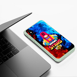 Чехол iPhone XS Max матовый BRAWL STARS GROM БРАВЛ СТАРС ГРОМ, цвет: 3D-салатовый — фото 2