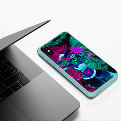 Чехол iPhone XS Max матовый KDA NEON DRAGONS LEAGUE OF LEGENDS НЕОНОВЫЕ ДРАКОН, цвет: 3D-мятный — фото 2