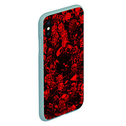 Чехол iPhone XS Max матовый DOTA 2 HEROES RED PATTERN ДОТА 2, цвет: 3D-мятный — фото 2