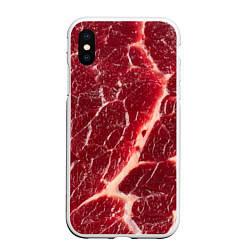 Чехол iPhone XS Max матовый Свежее мясо, цвет: 3D-белый