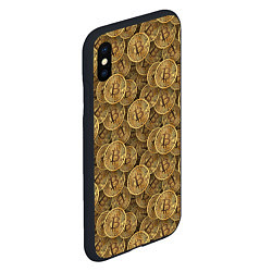 Чехол iPhone XS Max матовый Bitcoins, цвет: 3D-черный — фото 2