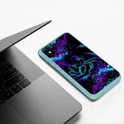 Чехол iPhone XS Max матовый SONIC NEON СОНИК НЕОН, цвет: 3D-мятный — фото 2