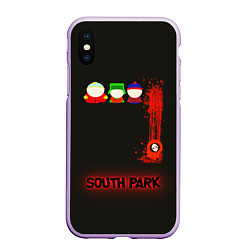 Чехол iPhone XS Max матовый Южный парк главные персонажи South Park, цвет: 3D-сиреневый