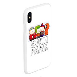 Чехол iPhone XS Max матовый South Park - Южный парк Кенни, Кайл, Стэн и Эрик, цвет: 3D-белый — фото 2