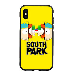 Чехол iPhone XS Max матовый South Park - Южный парк персонажи, цвет: 3D-черный