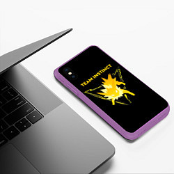Чехол iPhone XS Max матовый Team Instinct - Pokemon GO, цвет: 3D-фиолетовый — фото 2