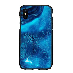 Чехол iPhone XS Max матовый Синий абстрактный фон