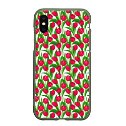Чехол iPhone XS Max матовый Весенние Тюльпаны