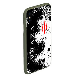 Чехол iPhone XS Max матовый The Witcher black & white, цвет: 3D-темно-зеленый — фото 2