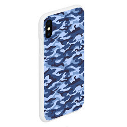 Чехол iPhone XS Max матовый Синий Камуфляж Camouflage, цвет: 3D-белый — фото 2