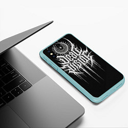 Чехол iPhone XS Max матовый DEAD INSIDE, Сороконожка, цвет: 3D-мятный — фото 2