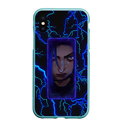 Чехол iPhone XS Max матовый ARCANE League Of Legends JINX молния, цвет: 3D-мятный