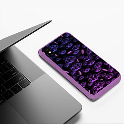 Чехол iPhone XS Max матовый ARCANE League Of Legends ТАТУИРОВКА JINX, цвет: 3D-фиолетовый — фото 2