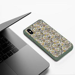 Чехол iPhone XS Max матовый Разная Криптовалюта, цвет: 3D-темно-зеленый — фото 2