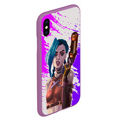 Чехол iPhone XS Max матовый ДЕРЗКАЯ ДЖИНКС Arcane League Of Legends, цвет: 3D-фиолетовый — фото 2