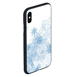 Чехол iPhone XS Max матовый Коллекция Зимняя сказка Снежинки Sn-1, цвет: 3D-черный — фото 2