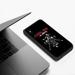 Чехол iPhone XS Max матовый Кобра Кай - Джонни скелет, цвет: 3D-черный — фото 2