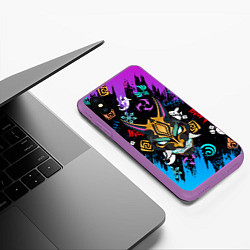 Чехол iPhone XS Max матовый Genshin Impact стихия Маска Сяо, цвет: 3D-фиолетовый — фото 2