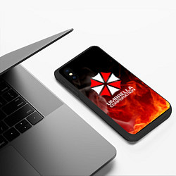 Чехол iPhone XS Max матовый Umbrella Corporation пламя, цвет: 3D-черный — фото 2