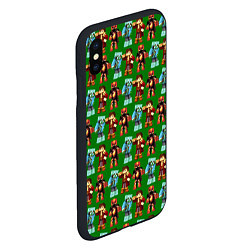 Чехол iPhone XS Max матовый Minecraft heros pattern, цвет: 3D-черный — фото 2