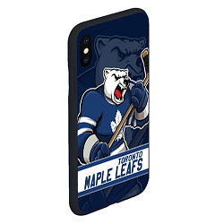 Чехол iPhone XS Max матовый Торонто Мейпл Лифс, Toronto Maple Leafs Маскот, цвет: 3D-черный — фото 2