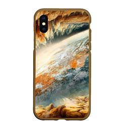 Чехол iPhone XS Max матовый Песчаный Космос, цвет: 3D-коричневый