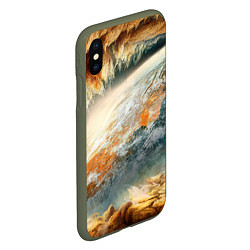 Чехол iPhone XS Max матовый Песчаный Космос, цвет: 3D-темно-зеленый — фото 2