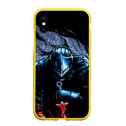 Чехол iPhone XS Max матовый Dark SOULS 8 BIT, цвет: 3D-желтый