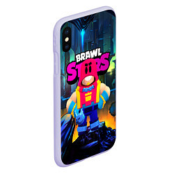 Чехол iPhone XS Max матовый GROM SPACE BRAWL STARS, цвет: 3D-светло-сиреневый — фото 2