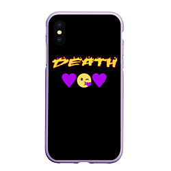 Чехол iPhone XS Max матовый Смерть сердечки, цвет: 3D-светло-сиреневый