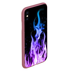 Чехол iPhone XS Max матовый ОГОНЬ НЕОНОВЫЙ, цвет: 3D-малиновый — фото 2