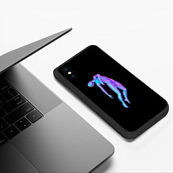Чехол iPhone XS Max матовый Неоновая невесомость, цвет: 3D-черный — фото 2