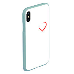 Чехол iPhone XS Max матовый Сердце для тебя, цвет: 3D-мятный — фото 2