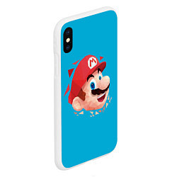 Чехол iPhone XS Max матовый Mario арт, цвет: 3D-белый — фото 2