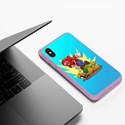 Чехол iPhone XS Max матовый Марио за работой, цвет: 3D-сиреневый — фото 2