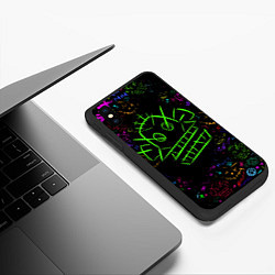 Чехол iPhone XS Max матовый League Of Legends неон - Arcane, цвет: 3D-черный — фото 2