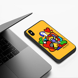 Чехол iPhone XS Max матовый Girl with hearts, цвет: 3D-черный — фото 2