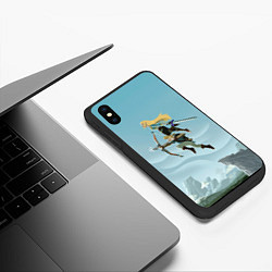 Чехол iPhone XS Max матовый Зельда и Линк, цвет: 3D-черный — фото 2