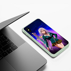 Чехол iPhone XS Max матовый Розарио Вампир Мока Акасия, цвет: 3D-салатовый — фото 2