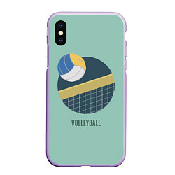 Чехол iPhone XS Max матовый Volleyball Спорт, цвет: 3D-светло-сиреневый