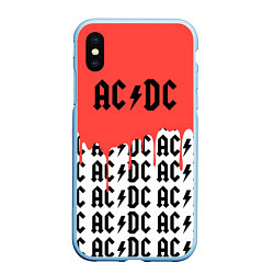 Чехол iPhone XS Max матовый Ac dc rock, цвет: 3D-голубой