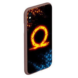 Чехол iPhone XS Max матовый GOD OF WAR CRATOS FIRE SYMBOL RUNE, цвет: 3D-коричневый — фото 2