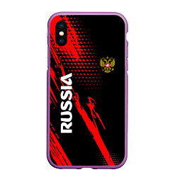 Чехол iPhone XS Max матовый Russia Герб Геометрия