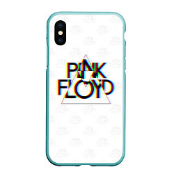 Чехол iPhone XS Max матовый PINK FLOYD LOGO ПИНК ФЛОЙД ГЛИТЧ, цвет: 3D-мятный