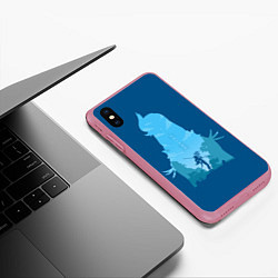 Чехол iPhone XS Max матовый Шень Хе Genshin Impact, цвет: 3D-малиновый — фото 2