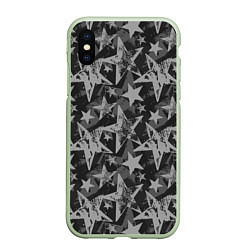 Чехол iPhone XS Max матовый Gray Star, цвет: 3D-салатовый