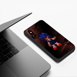 Чехол iPhone XS Max матовый SONIC EXE - Брызги, цвет: 3D-черный — фото 2