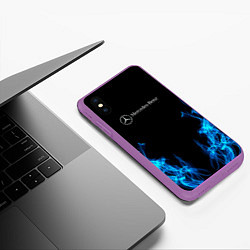 Чехол iPhone XS Max матовый Mercedes-Benz Fire, цвет: 3D-фиолетовый — фото 2